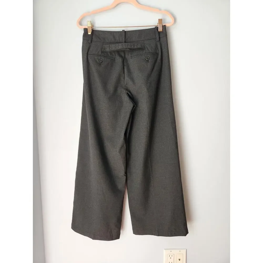 NWT Madewell The Petite Harlow Wide-Leg Trouser in Brushed Twill Gray 0P *Flaw